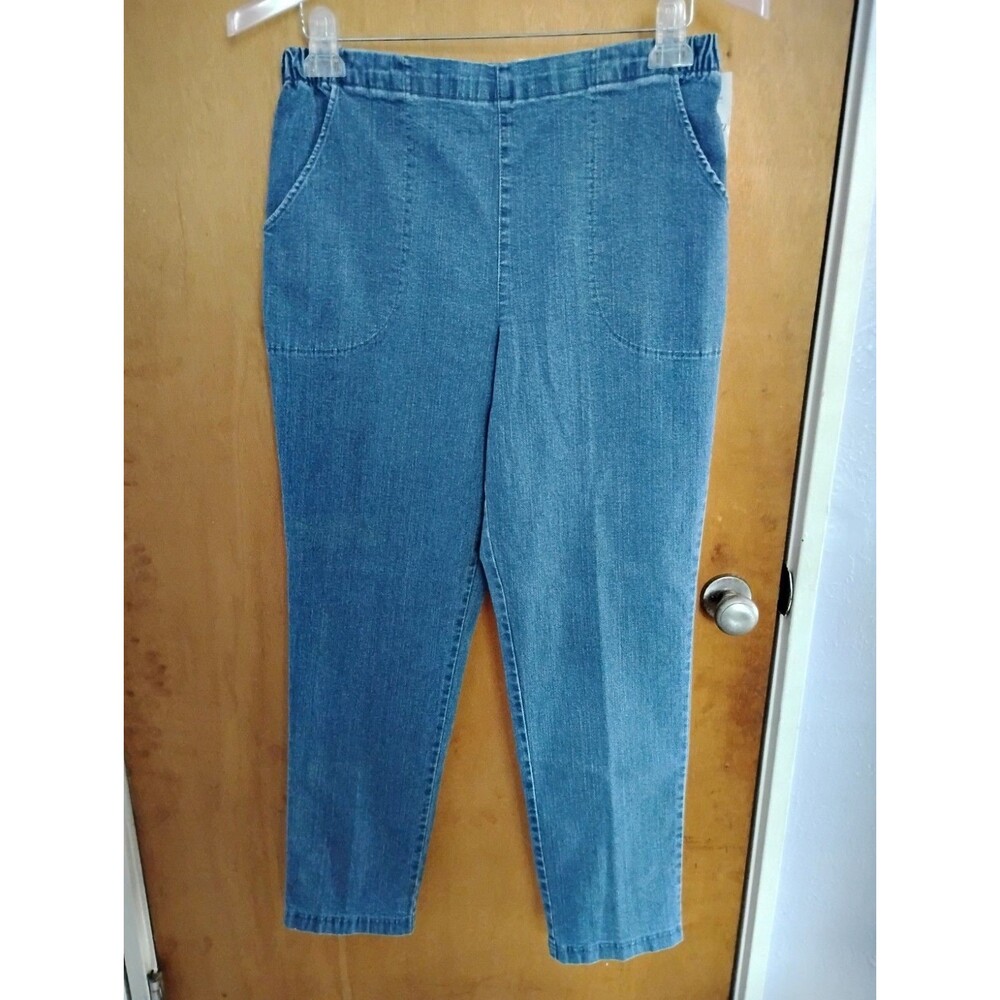 Croft & Barrow New The Pull On Jeans Straight Leg Comfort Relaxed Size Large